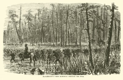 Cuerpo de McClernand marchando a través de los pantanos, marzo 1863 de American School