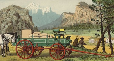 Hombres y caballos descansando de American School