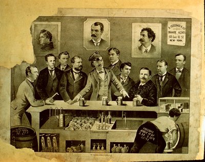 Hombres en un bar de American School