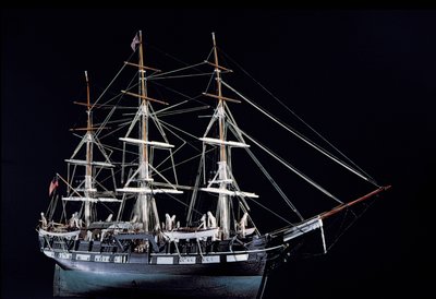 Modelo de un barco ballenero del siglo XVIII de American School