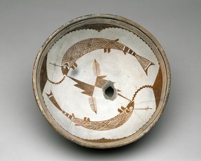 Cuenco Mogollon con dos peces enganchados, estilo II, 1025-1150 de American School