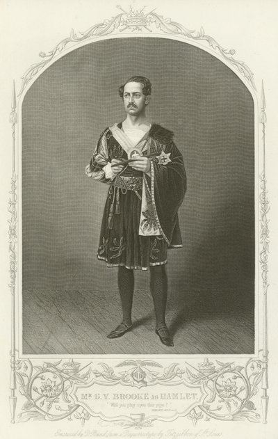 Sr. G V Brooke como Hamlet, Acto III, escena II de American School