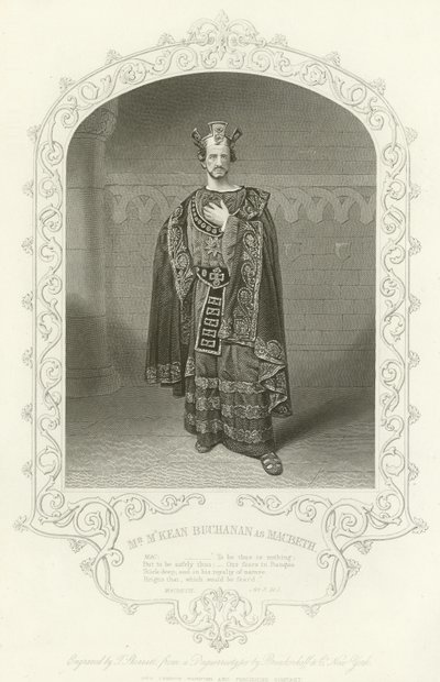 Sr. MKean Buchanan como Macbeth, Acto III, escena i de American School