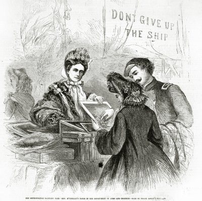 La mesa de la Sra. McClellan en "La Feria Sanitaria Metropolitana" de American School