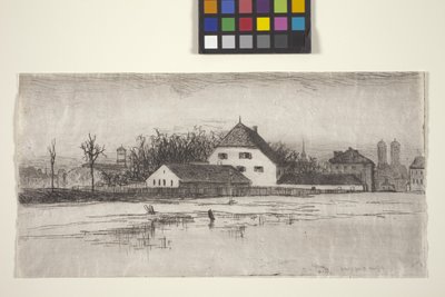 Múnich desde el Marsfeld (aguafuerte) de American School