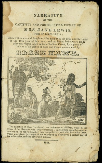 Narrativa del cautiverio y escape providencial de la Sra. Jane Lewis, publicado en 1832 de American School