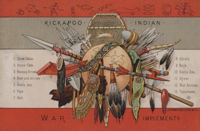 Implementos de guerra nativos americanos de American School