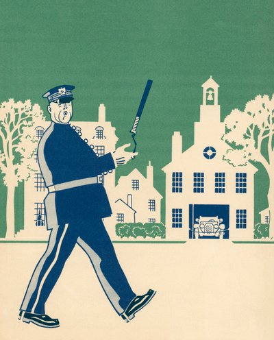 Policía de barrio en su ronda de American School