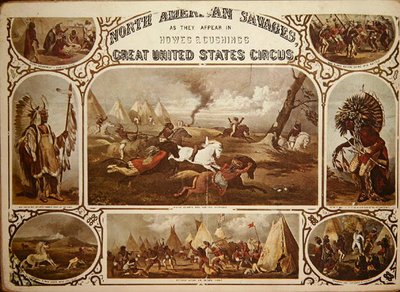 "Salvajes de América del Norte", c.1850 (litografía en color) de American School