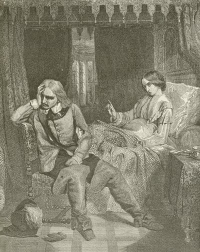 Oliver Cromwell en el lecho de muerte de su hija de American School