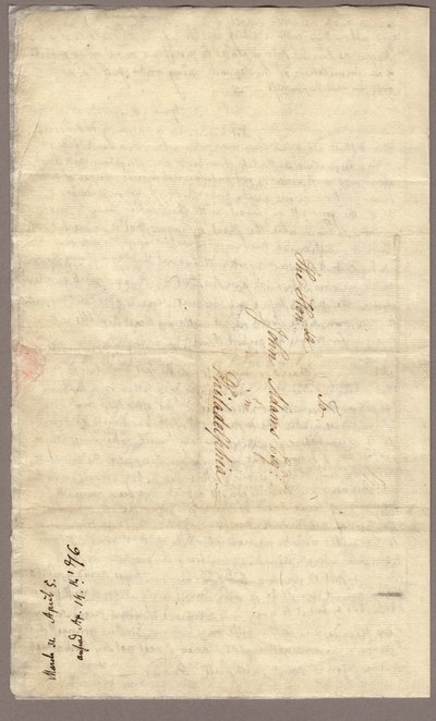 Página 4, Carta de Abigail Adams a John Adams, 31 de marzo - 5 de abril de 1776 (tinta sobre papel) de American School