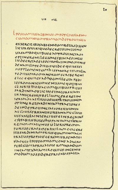 Página de la Historia de Roma de Livio de American School
