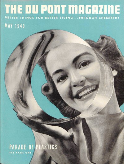 Desfile de plásticos, portada de la revista DuPont, mayo 1940 de American School