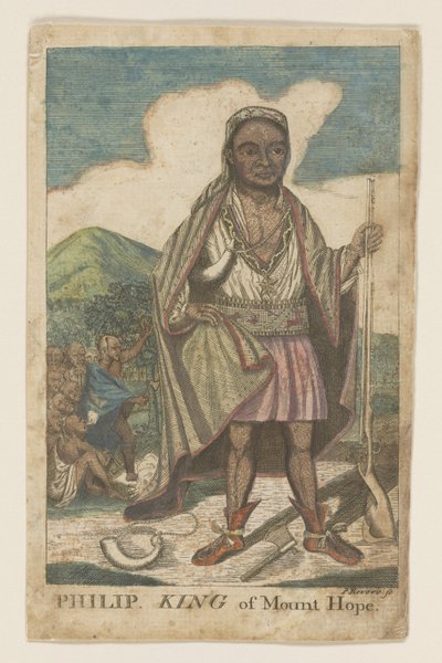 Phillip, Rey de Mount Hope, pub. 1772 (grabado a mano) de American School