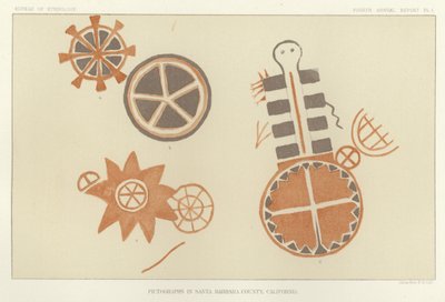 Pictografías en el condado de Santa Bárbara, California de American School