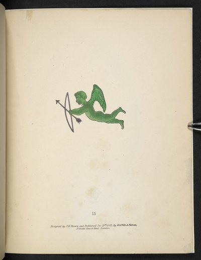 Lámina 15. Figura de Cupido verde.  espectropia; o Sorprendentes ilusiones espectrales que muestran fantasmas por todas partes, y de cualquier color, etc. ser. 1.  J H. Marrón  1864 de American School