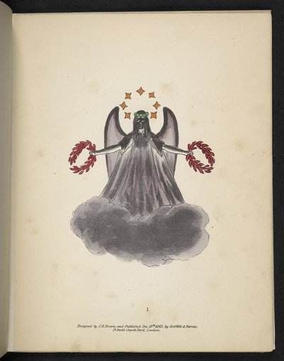Placa 1. Un ángel oscuro.  espectropia; o Sorprendentes ilusiones espectrales que muestran fantasmas por todas partes, y de cualquier color, etc. ser. 1.  J H. Marrón,  1864 de American School