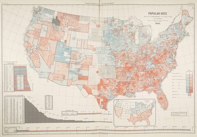 Mapa político de las elecciones de 1880, lámina 11, Gannett, Henry y Fletcher Hewes de American School