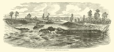 La flota de Porter pasando la presa en Alexandria, mayo de 1864 de American School