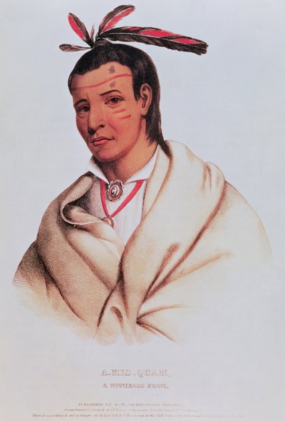 Retrato de A-Mis-Quam, un valiente winnebago de American School