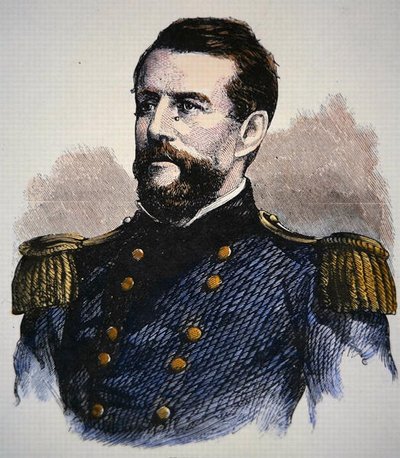 Retrato del almirante Keyes, Marina de los EE. UU. (litografia en color) de American School