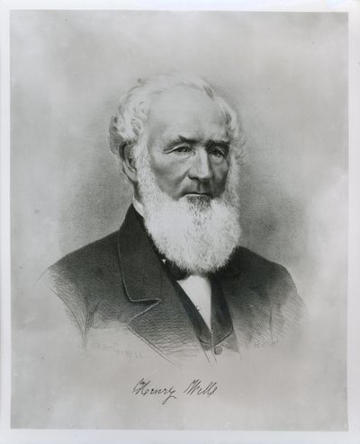 Retrato de Henry Wells (1805-78) cofundador de Wells Fargo & Co. de American School
