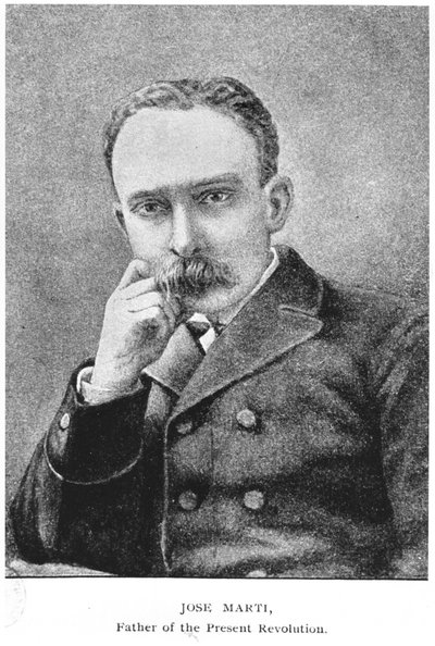 Retrato de José Martí (1853-95) de La Historia de Cuba por Murat Halstead, publicado en 1898 de American School