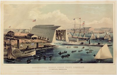 Cartel publicitario de Continental Works, Greenpoint Brooklyn, publicado por Endicott & Co. de American School