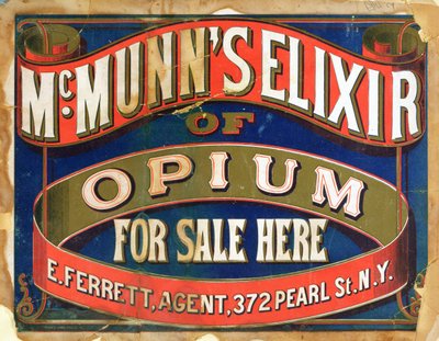 Póster publicitario de Elixir de Opio de McMunn de American School