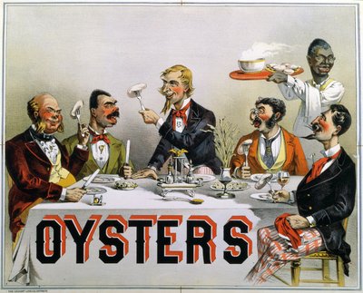 Cartel publicitario de Ostras de American School