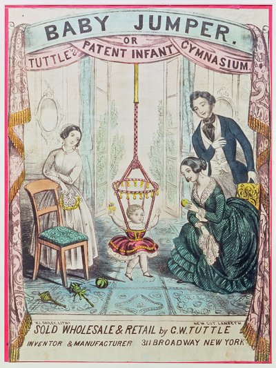 Cartel publicitario del Baby Jumper o Gimnasio Infantil Patentado de Tuttes, publicado por W.J. Dailey de American School