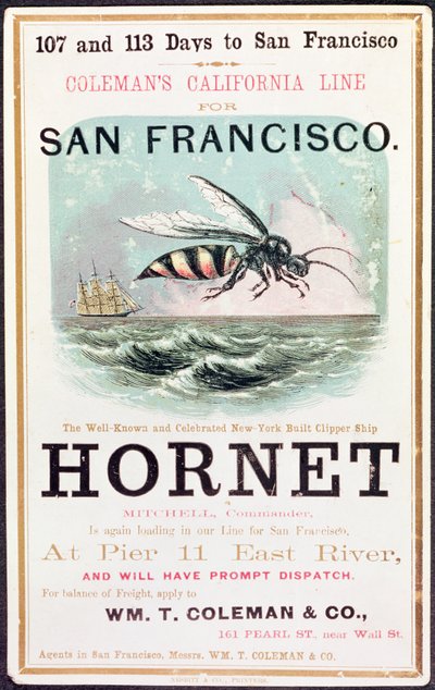 Póster publicitario del barco clipper 