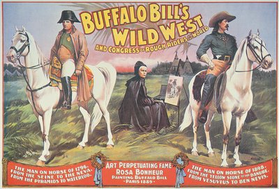 Cartel del espectáculo del Lejano Oeste de Buffalo Bill (1846-1917), con Napoleón (1769-1821) y Rosa Bonheur (1822-99) 1898 de American School