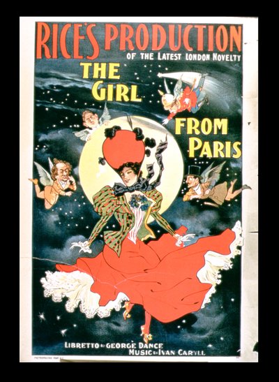 Póster para la producción de Rice de La chica de París de American School