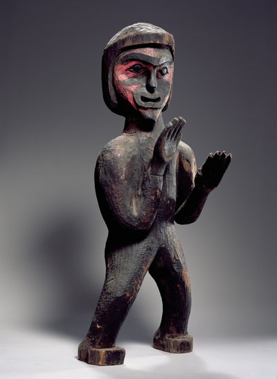 Figura de Potlatch (madera pintada) de American School