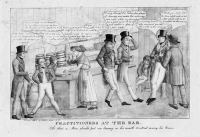 Practicantes en el bar, c.1834 de American School