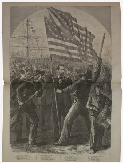El presidente Lincoln involucrándose en la Batalla de Fort Stevens, ilustración de "Harper