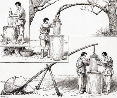 Modos primitivos de moler maíz, de 
