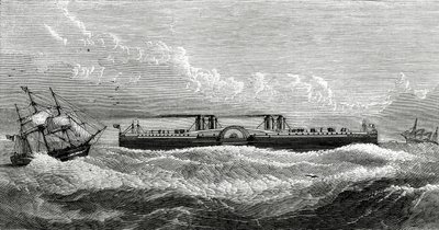 Propuesta de Ferry-Vapor entre Dover y Calais, ilustración de Appletons Journal, 4 de mayo de 1872 de American School