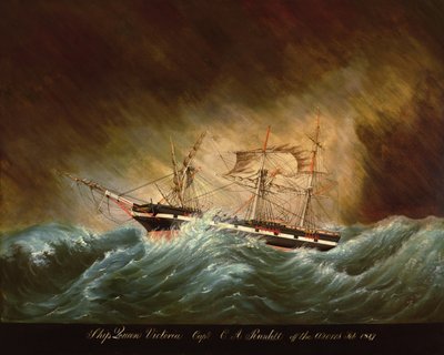 Reina Victoria, frente a las Azores (óleo sobre lienzo) de American School