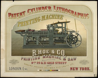R. Hoe & Co. Fabricantes de máquinas de impresión y sierras de American School