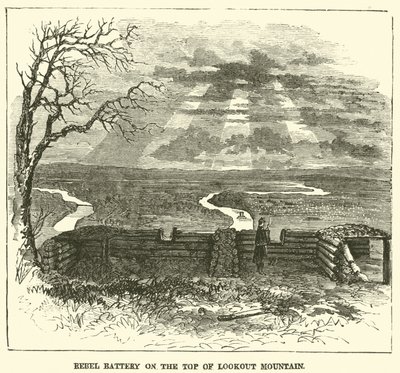Batería rebelde en la cima de Lookout Mountain, noviembre de 1863 de American School