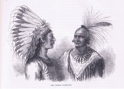 Guerreros indios rojos, ilustración de Cassell