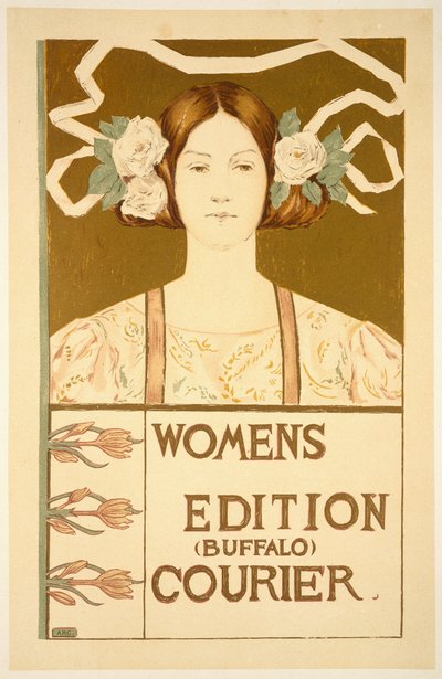 Reproducción de un cartel publicitario de la edición femenina del Buffalo Courier de American School