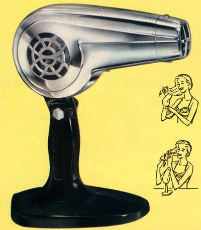 Secador de pelo retro cromado de American School