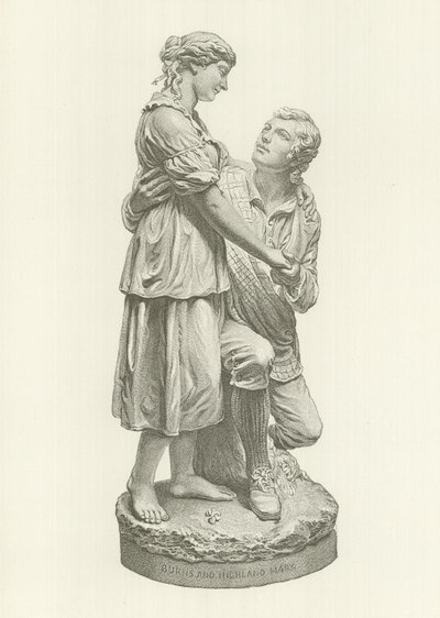 Robert Burns y Highland Mary (grabado) de American School