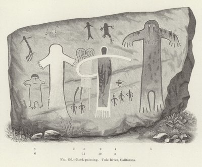 Pintura rupestre, río Tule, California de American School