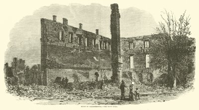 Ruinas de Chambersburg, el ayuntamiento, septiembre 1864 de American School