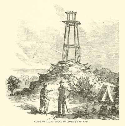 Ruinas del faro en la isla Morriss, julio 1863 de American School