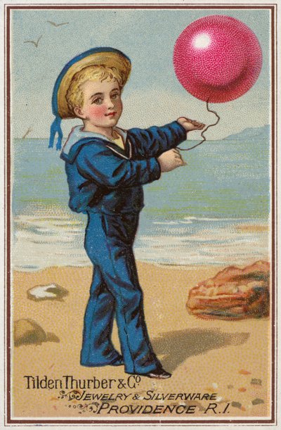 Niño marinero con globo rojo de American School